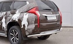 20 999 р. Защита заднего бампера (Ø63 мм, нержавейка) SLITKOFF Mitsubishi Pajero Sport QE дорестайлинг (2015-2021)  с доставкой в г. Тольятти. Увеличить фотографию 4