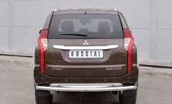 Защита заднего бампера (Ø63 мм, нержавейка) SLITKOFF Mitsubishi (Митсубиси) Pajero Sport (Паджеро)  QE (2015-2021) QE дорестайлинг