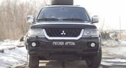 1 879 р. Защитная сетка решетки переднего бампера РА Mitsubishi Pajero Sport PA дорестайлинг (1996-2004)  с доставкой в г. Тольятти. Увеличить фотографию 2