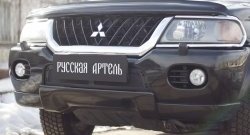 Защитная сетка решетки переднего бампера РА Mitsubishi Pajero Sport PA дорестайлинг (1996-2004)