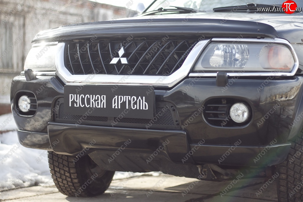 1 879 р. Защитная сетка решетки переднего бампера РА Mitsubishi Pajero Sport PA дорестайлинг (1996-2004)  с доставкой в г. Тольятти