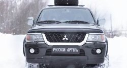 739 р. Зимняя заглушка решетки переднего бампера РА Mitsubishi Pajero Sport PA дорестайлинг (1996-2004)  с доставкой в г. Тольятти. Увеличить фотографию 3