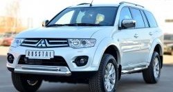 20 849 р. Защита переднего бампера (2 трубыØ76 и 42 мм, нержавейка) SLITKOFF Mitsubishi Pajero Sport PB рестайлинг (2013-2017)  с доставкой в г. Тольятти. Увеличить фотографию 4