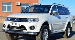 21 399 р. Защита переднего бампера (2 трубыØ63 и 42 мм, нержавейка) SLITKOFF Mitsubishi Pajero Sport PB рестайлинг (2013-2017)  с доставкой в г. Тольятти. Увеличить фотографию 4