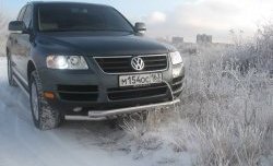 14 249 р. Двойная Защита переднего бампера Metall Design  Volkswagen Touareg  GP (2002-2007) дорестайлинг  с доставкой в г. Тольятти. Увеличить фотографию 1