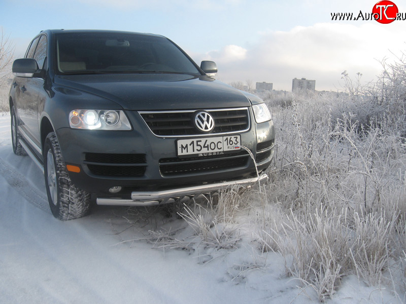 13 699 р. Двойная Защита переднего бампера Metall Design Volkswagen Touareg GP дорестайлинг (2002-2007)  с доставкой в г. Тольятти