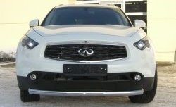 Одинарная защита переднего бампера SLITKOFF диаметром 63 мм INFINITI FX35 S51 дорестайлинг (2008-2011)