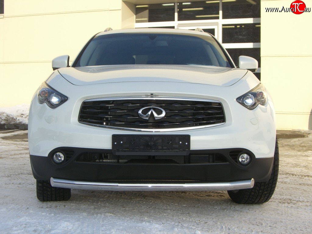 16 999 р. Одинарная защита переднего бампера SLITKOFF диаметром 63 мм INFINITI FX50 S51 рестайлинг (2012-2014)  с доставкой в г. Тольятти