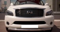 16 899 р. Одинарная защита переднего бампера SLITKOFF 76 мм INFINITI QX56 Z62 (2010-2013) (Неокрашенный)  с доставкой в г. Тольятти. Увеличить фотографию 2