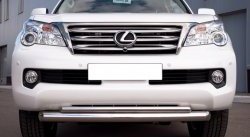 20 999 р. Защита переднего бампера (2 трубыØ76 и 42 мм, нержавейка) SLITKOFF Lexus GX460 J150 дорестайлинг (2009-2013)  с доставкой в г. Тольятти. Увеличить фотографию 2