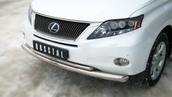 12 549 р. Защита переднего бампера (2 трубыØ76 и 42 мм, нержавейка) SLITKOFF Lexus RX350 AL10 дорестайлинг (2008-2012)  с доставкой в г. Тольятти. Увеличить фотографию 2