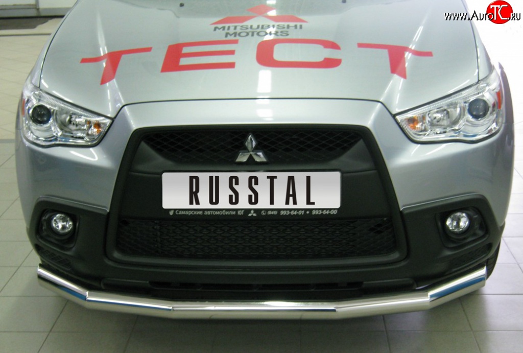 13 299 р. Одинарная защита переднего бампера SLITKOFF диаметром 63 мм Mitsubishi ASX дорестайлинг (2010-2012)  с доставкой в г. Тольятти