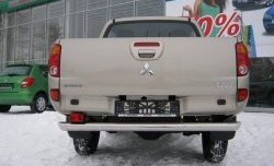 Защита заднего бампера (Ø76 мм, нержавейка) SLITKOFF Mitsubishi (Митсубиси) L200 (л) ( 4,  5 KK,KL) (2006-2022) 4, 5 KK,KL  дорестайлинг, рестайлинг