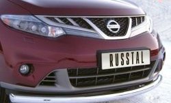 Одинарная защита переднего бампера Russtal (76 мм) Nissan Murano 2 Z51 рестайлинг (2010-2016)