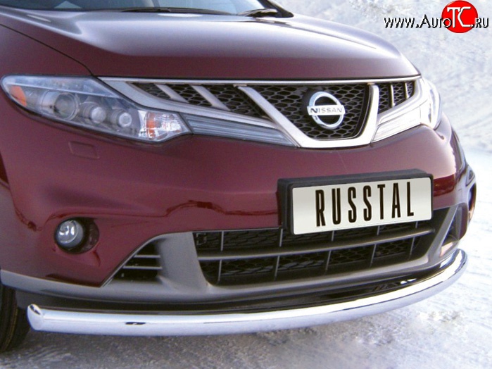 13 099 р. Одинарная защита переднего бампера Russtal (76 мм) Nissan Murano 2 Z51 рестайлинг (2010-2016)  с доставкой в г. Тольятти