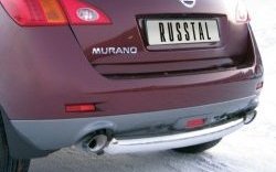 Защита заднего бампера (Ø76 мм, нержавейка) SLITKOFF Nissan Murano 2 Z51 дорестайлинг (2008-2011)