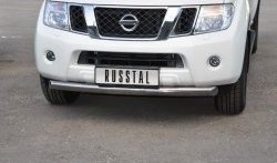 18 299 р. Одинарная защита переднего бампера SLITKOFF диаметром 76 мм (2010 г.в.) Nissan Pathfinder R51 дорестайлинг (2004-2007)  с доставкой в г. Тольятти. Увеличить фотографию 2