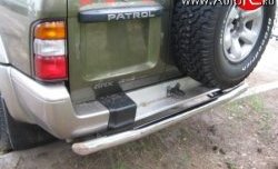 15 249 р. Защита заднего бампера (Ø76 мм, нержавейка) SLITKOFF Nissan Patrol 5 Y61 дорестайлинг (1997-2001)  с доставкой в г. Тольятти. Увеличить фотографию 3