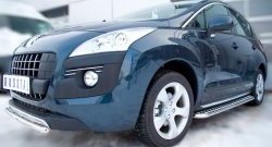 12 999 р. Защита переднего бампера (Ø 42 мм, нержавейка) SLITKOFF Peugeot 3008 дорестайлинг (2009-2013)  с доставкой в г. Тольятти. Увеличить фотографию 3