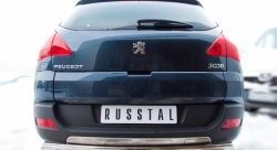 16 849 р. Защита заднего бампера (Ø75х42 мм, нержавейка) Russtal Peugeot 3008 рестайлинг (2013-2017)  с доставкой в г. Тольятти. Увеличить фотографию 3