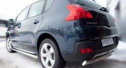 14 849 р. Защита порогов Russtal из круглой трубы диаметром 63 мм Peugeot 3008 рестайлинг (2013-2017) (Защита порогов с со скосами на торцах (вариант 1))  с доставкой в г. Тольятти. Увеличить фотографию 3