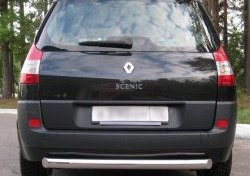 Защита заднего бампера (Ø76 мм, нержавейка) Russtal Renault Scenic 2 (2003-2009)