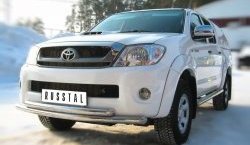 17 299 р. Защита переднего бампера (2 трубыØ63 мм, нержавейка) SLITKOFF  Toyota Hilux  AN10,AN20 (2008-2011) 1-ый рестайлинг  с доставкой в г. Тольятти. Увеличить фотографию 1