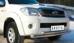 17 299 р. Защита переднего бампера (2 трубыØ63 мм, нержавейка) SLITKOFF  Toyota Hilux  AN10,AN20 (2008-2011) 1-ый рестайлинг  с доставкой в г. Тольятти. Увеличить фотографию 2