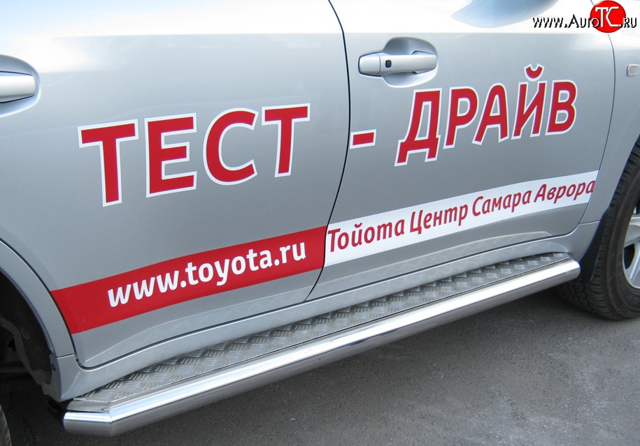 36 999 р. Широкая защита порогов SLITKOFF Toyota Land Cruiser 200 дорестайлинг (2007-2012)  с доставкой в г. Тольятти