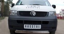 14 949 р. Защита переднего бампера (2 трубыØ63 и 42 мм, нержавейка) SLITKOFF Volkswagen Transporter T5 дорестайлинг (2003-2009)  с доставкой в г. Тольятти. Увеличить фотографию 3