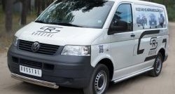 14 949 р. Защита переднего бампера (2 трубыØ63 и 42 мм, нержавейка) SLITKOFF Volkswagen Transporter T5 дорестайлинг (2003-2009)  с доставкой в г. Тольятти. Увеличить фотографию 4