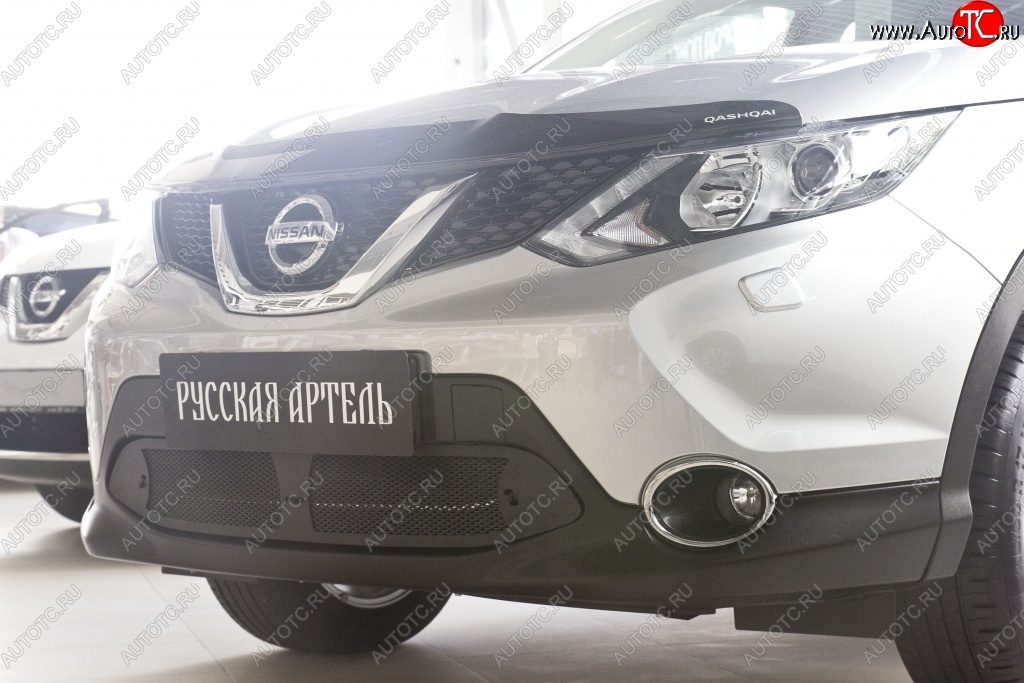 1 859 р. Защитная сетка решетки переднего бампера РА Nissan Qashqai 2 J11 рестайлинг (2017-2022)  с доставкой в г. Тольятти