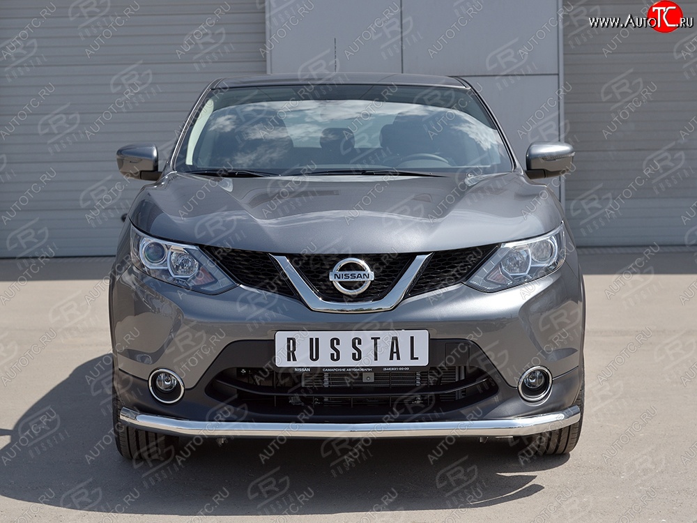 14 199 р. Защита переднего бампера (Ø42 мм, нержавейка) SLITKOFF  Nissan Qashqai  2 (2013-2019) J11 дорестайлинг  с доставкой в г. Тольятти