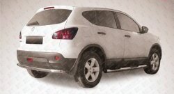 Защита заднего бампера из трубы диаметром 57 мм Slitkoff Nissan (Нисан) Qashqai +2 (Кашкай)  1 (2010-2014) 1 J10 рестайлинг