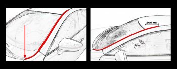 Водостоки лобового стекла Стрелка 11 Nissan Qashqai 1 J10 рестайлинг (2010-2013) ()