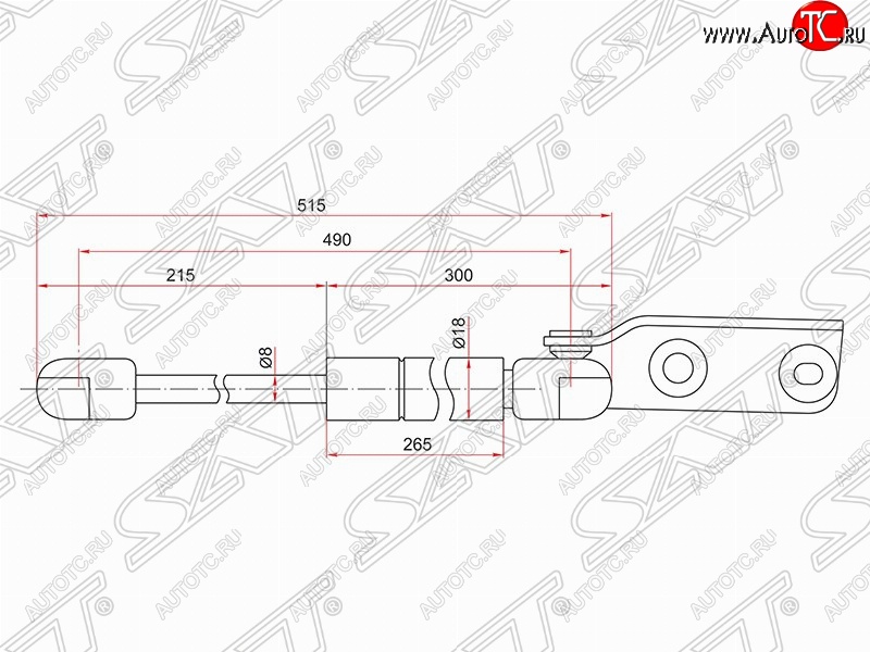 999 р. Правый газовый упор крышки багажника SAT Nissan AD Y11 (1999-2008)  с доставкой в г. Тольятти