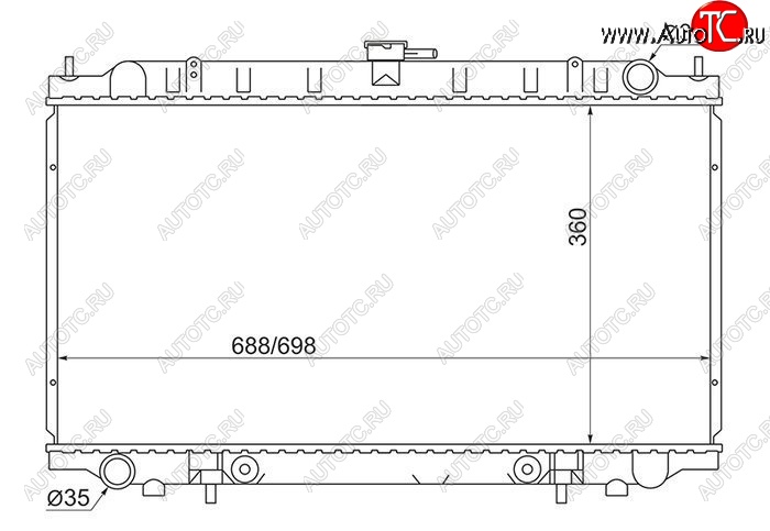 6 649 р. Радиатор двигателя (пластинчатый, МКПП/АКПП) SAT Nissan Bluebird седан U14 дорестайлинг (1996-1998)  с доставкой в г. Тольятти