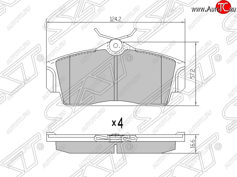 1 089 р. Колодки тормозные SAT (передние) Nissan Almera N16 седан дорестайлинг (2000-2003)  с доставкой в г. Тольятти