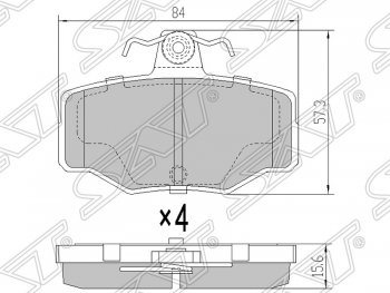 Колодки тормозные SAT (задние) Nissan Almera N16 седан дорестайлинг (2000-2003)