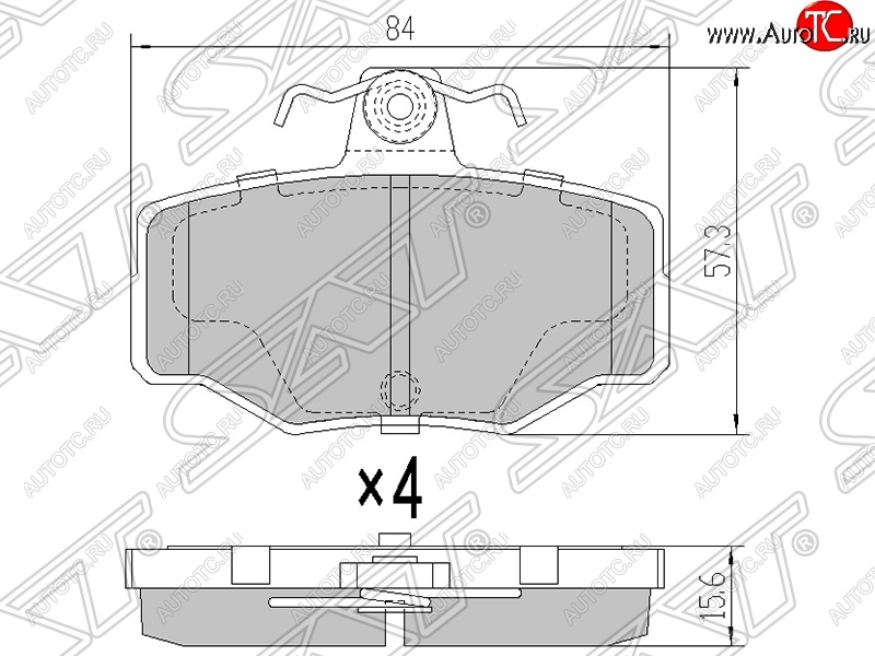 779 р. Колодки тормозные SAT (задние) Nissan Almera N16 седан дорестайлинг (2000-2003)  с доставкой в г. Тольятти