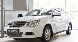 1 799 р. Защитная сетка решетки переднего бампера РА Nissan Almera G15 седан (2012-2019)  с доставкой в г. Тольятти. Увеличить фотографию 3