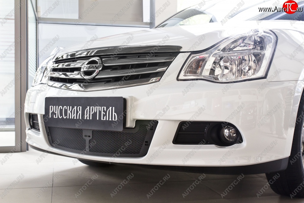 1 799 р. Защитная сетка решетки переднего бампера РА Nissan Almera G15 седан (2012-2019)  с доставкой в г. Тольятти