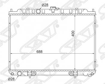 Радиатор двигателя (трубчатый, QG18EM, МКПП/АКПП) SAT Nissan Avenir (1999-2005)