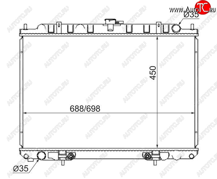 7 549 р. Радиатор двигателя (пластинчатый, МКПП/АКПП) SAT Nissan Presage U30 дорестайлинг (1998-2001)  с доставкой в г. Тольятти