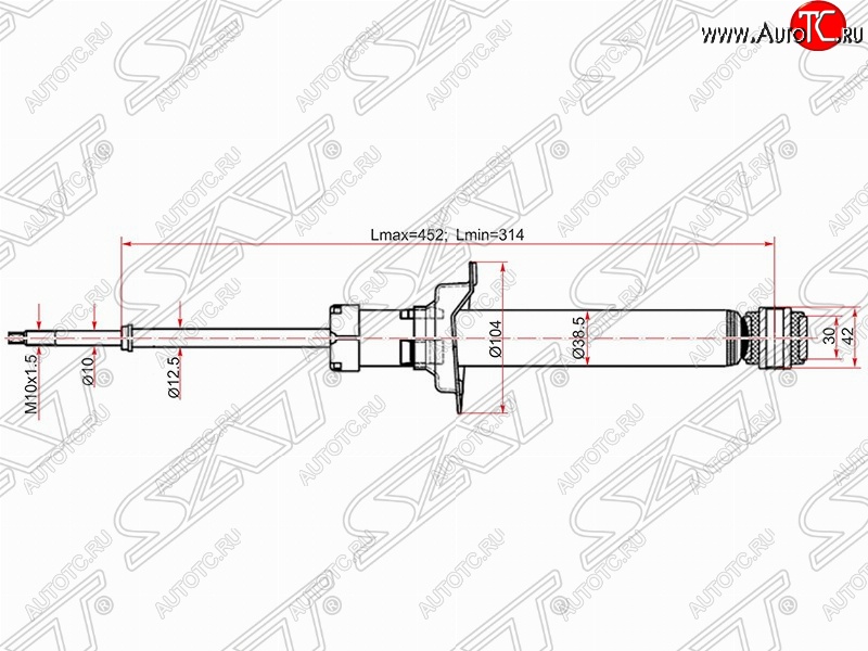 2 599 р. Амортизатор задний SAT (установка на левую или правую сторону) Nissan Cefiro A32 (1994-1998)  с доставкой в г. Тольятти