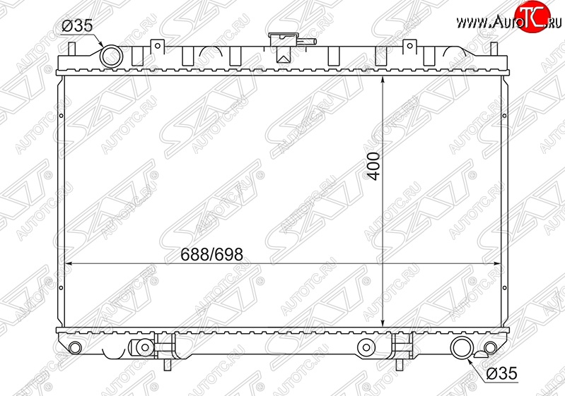 9 399 р. Радиатор двигателя (пластинчатый, 2.0/3.0, МКПП/АКПП) SAT Nissan Maxima A33 дорестайлинг (2000-2003)  с доставкой в г. Тольятти