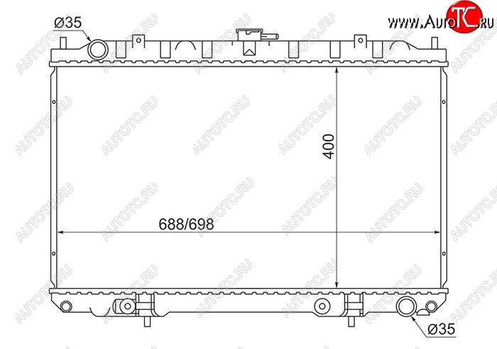 7 449 р. Радиатор двигателя (пластинчатый, 2.0/3.0, МКПП/АКПП) SAT Nissan Maxima A33 дорестайлинг (2000-2003)  с доставкой в г. Тольятти