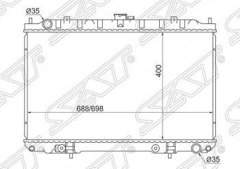 4 849 р. Радиатор двигателя (трубчатый, 2.0/3.0, МКПП/АКПП) SAT Nissan Maxima A33 дорестайлинг (2000-2003)  с доставкой в г. Тольятти. Увеличить фотографию 1