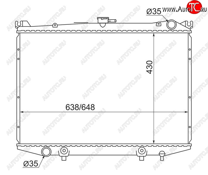 10 399 р. Радиатор двигателя (пластинчатый, DIESEL, МКПП/АКПП) SAT Nissan Terrano WD21 дорестайлинг (1985-1995)  с доставкой в г. Тольятти