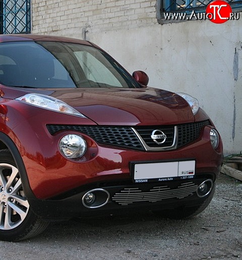 5 246 р. Декоративная вставка воздухозаборника Souz-96 нержавеющая сталь Nissan Juke 1 YF15 дорестайлинг (2010-2014) (Хром 16 мм)  с доставкой в г. Тольятти